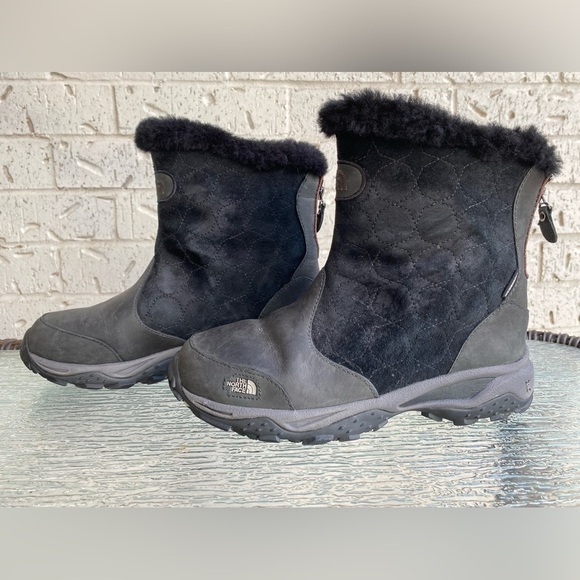 The North Face Primaloft Waterproof Leather Quilted Winter Boots size 8 - Picture 1 of 8